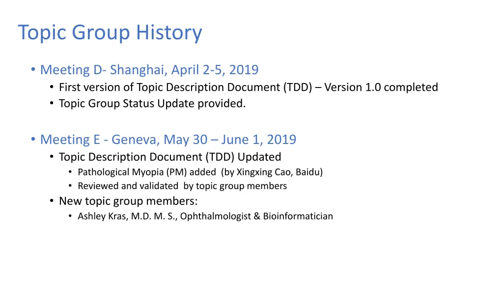 topic group history 1