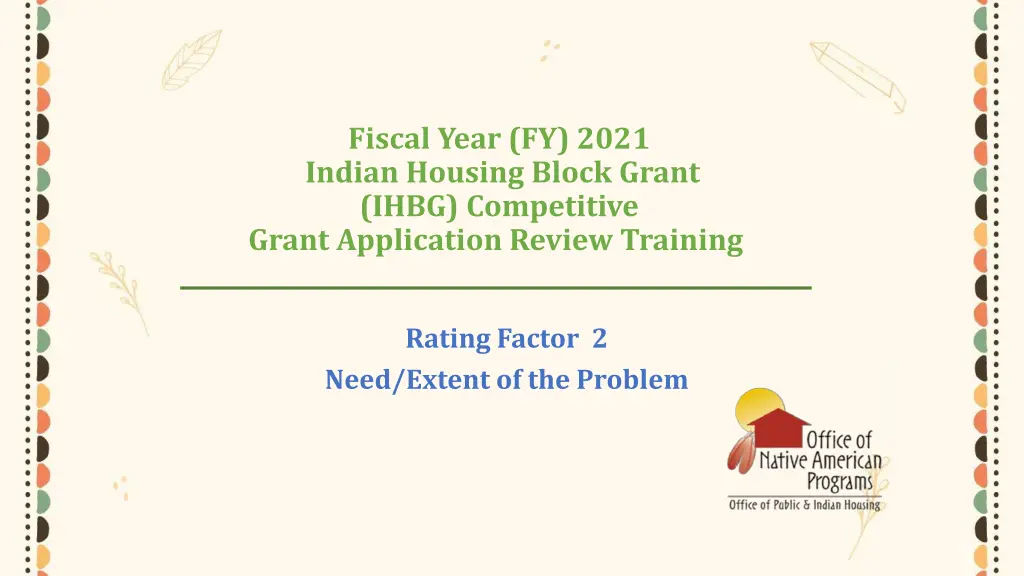 fiscal year fy 2021 indian housing block grant
