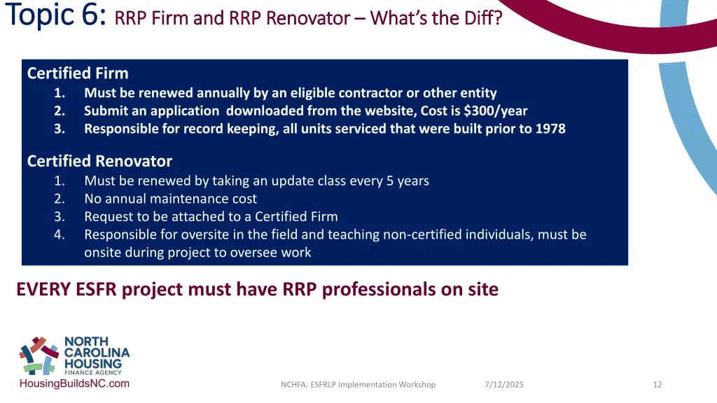 topic 6 topic 6 rrp firm and rrp renovator