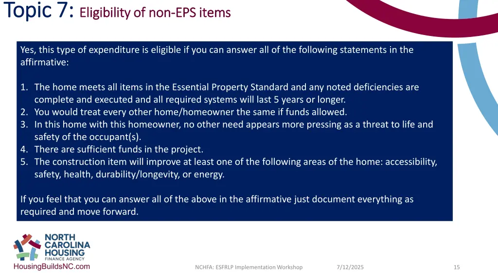 topic 7 topic 7 eligibility of non eligibility 1