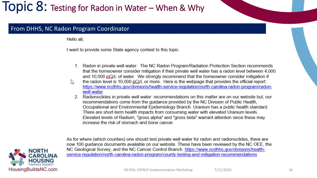 topic 8 topic 8 testing for radon in water