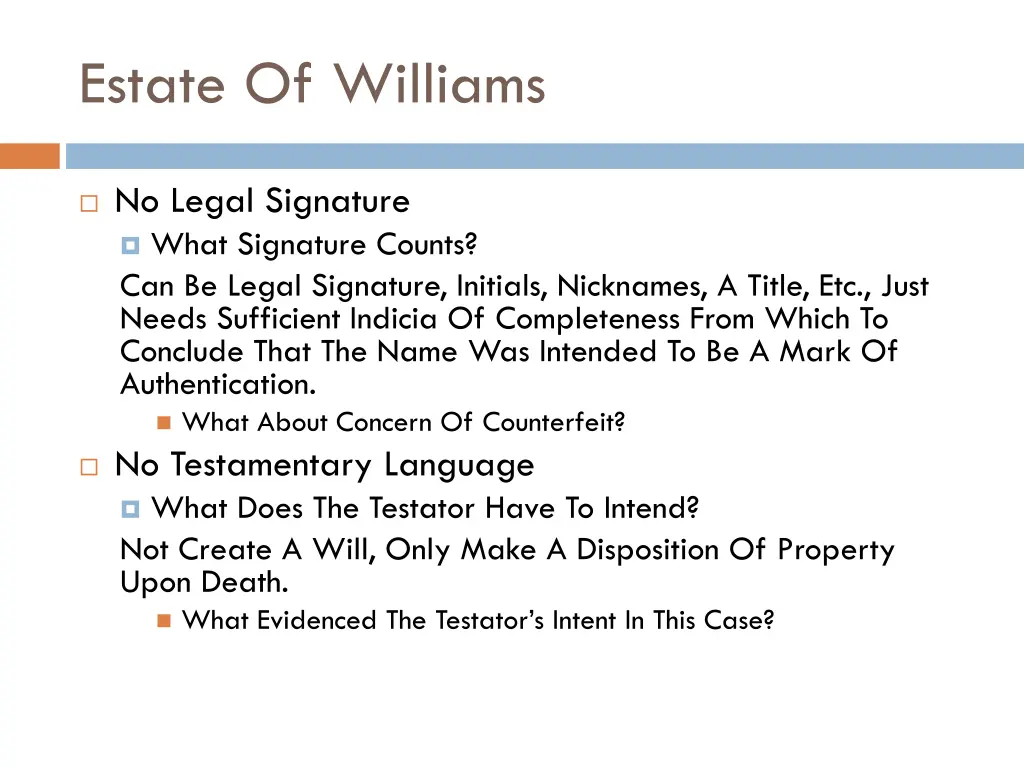 estate of williams