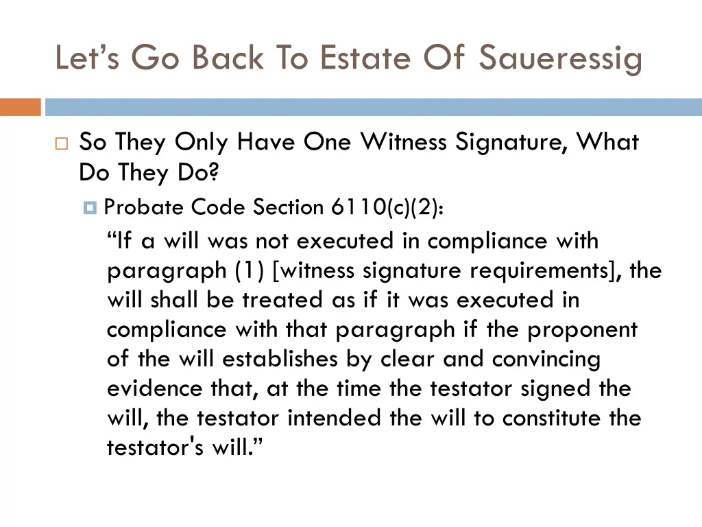 let s go back to estate of saueressig