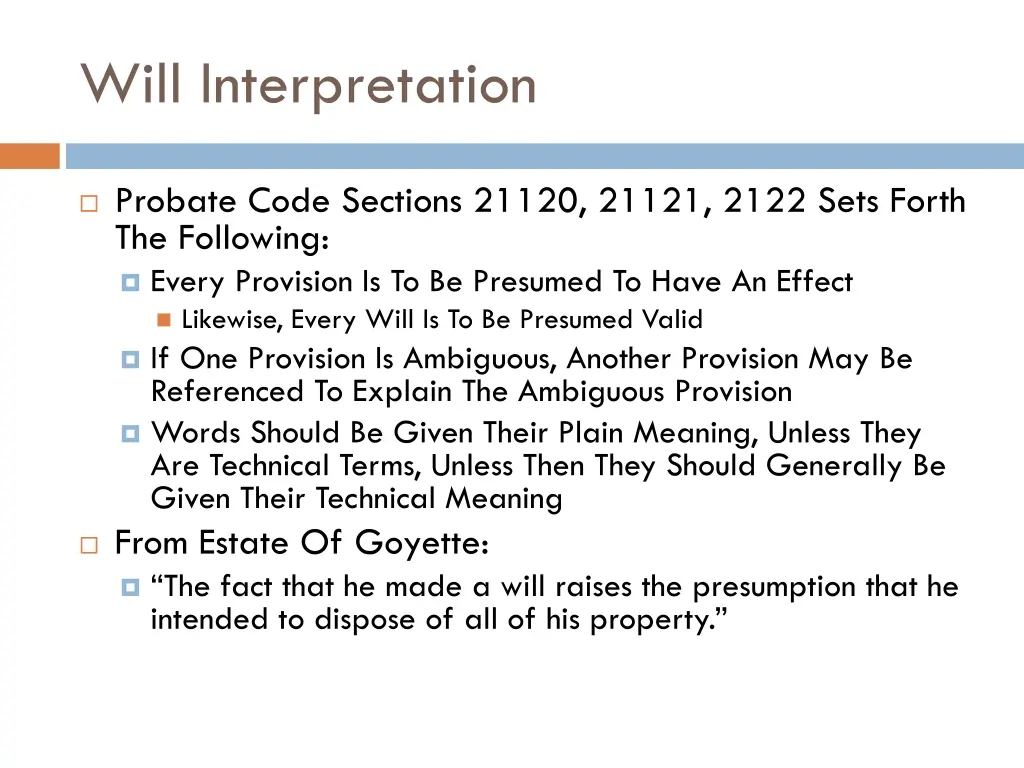 will interpretation