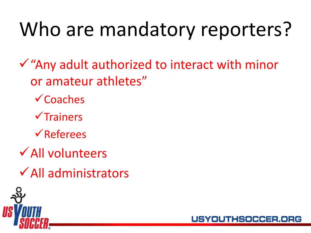 who are mandatory reporters