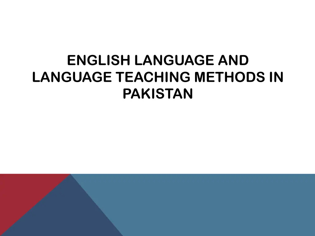 english language and language teaching methods