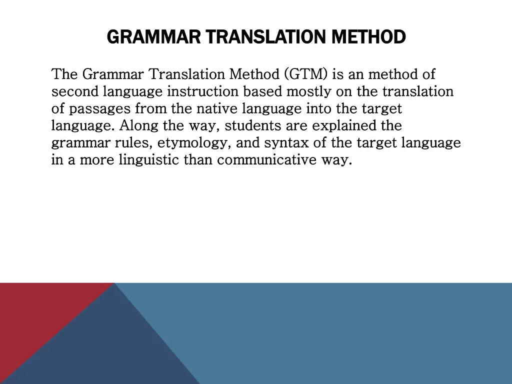 grammar translation method grammar translation