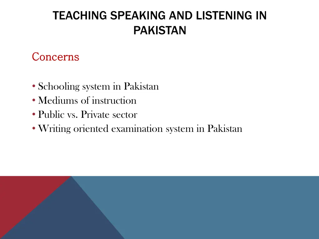 teaching speaking and listening in pakistan 2