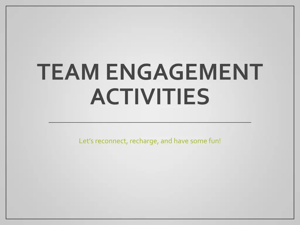 team engagement activities