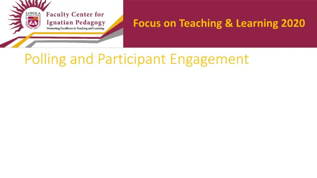 focus on teaching learning 2020 2
