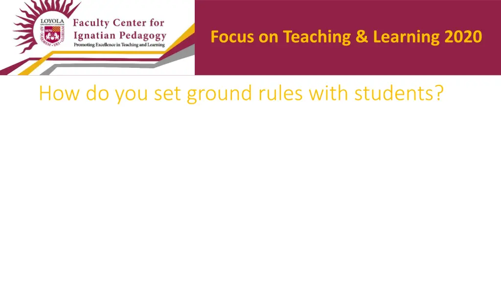 focus on teaching learning 2020 5