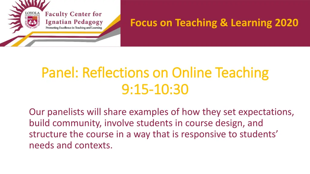 focus on teaching learning 2020