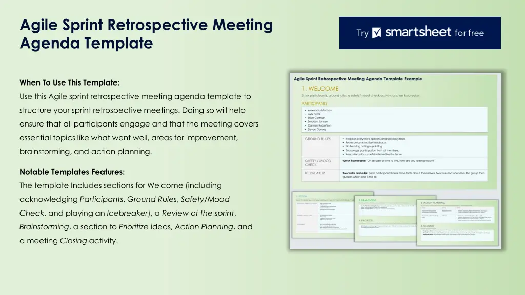 agile sprint retrospective meeting agenda template