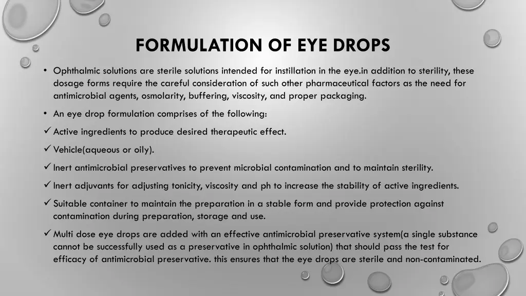 formulation of eye drops