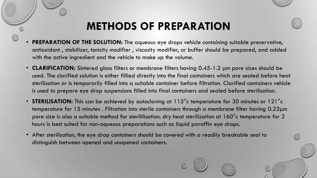 methods of preparation