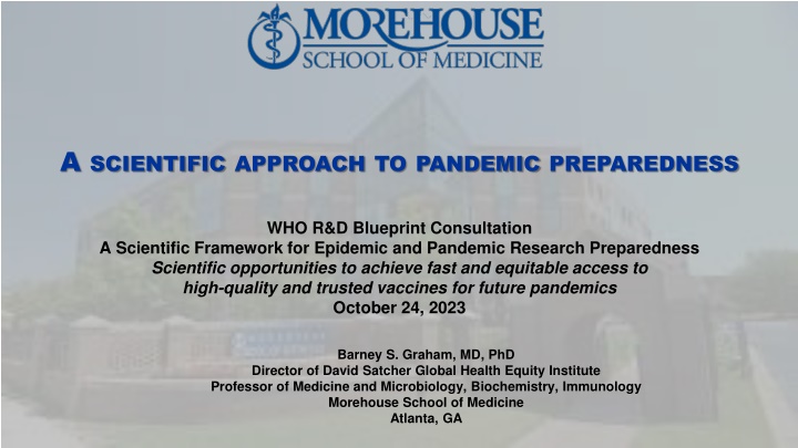 a scientific approach to pandemic preparedness