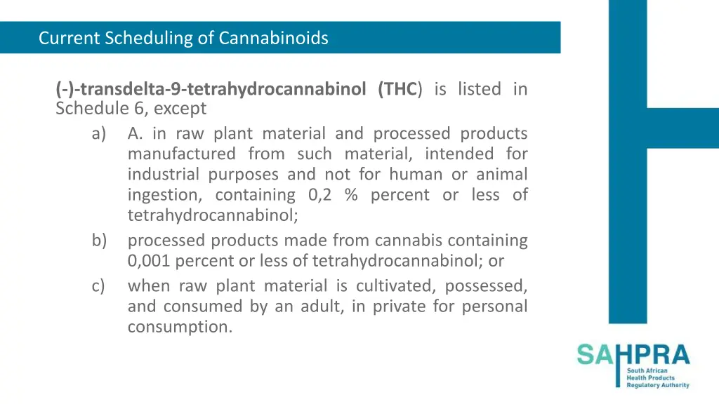 current scheduling of cannabinoids 1