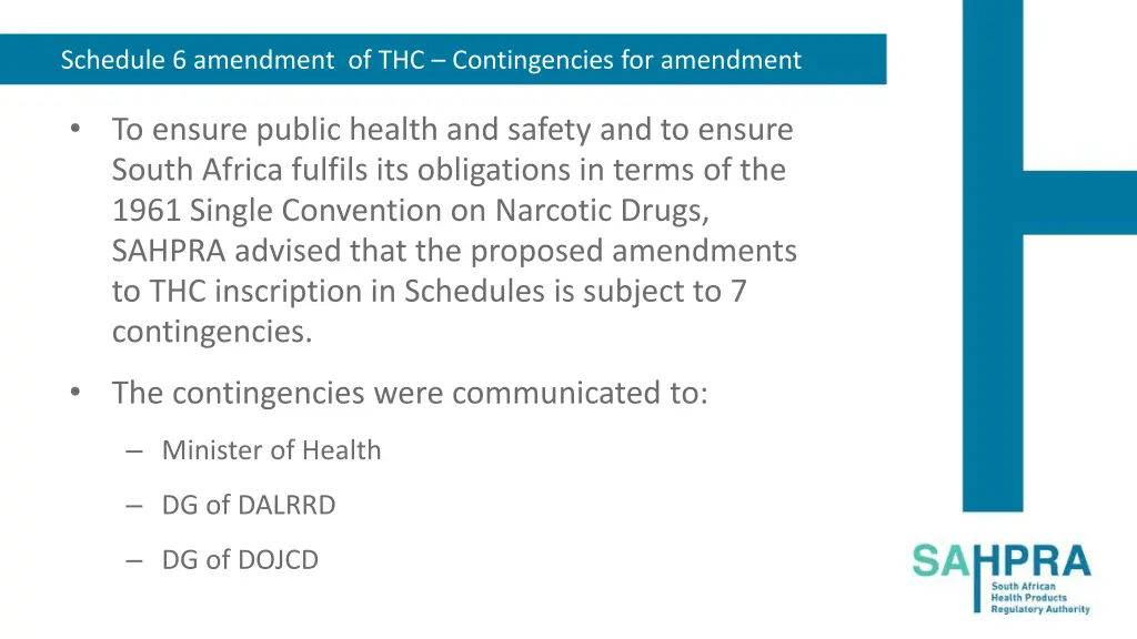 schedule 6 amendment of thc contingencies