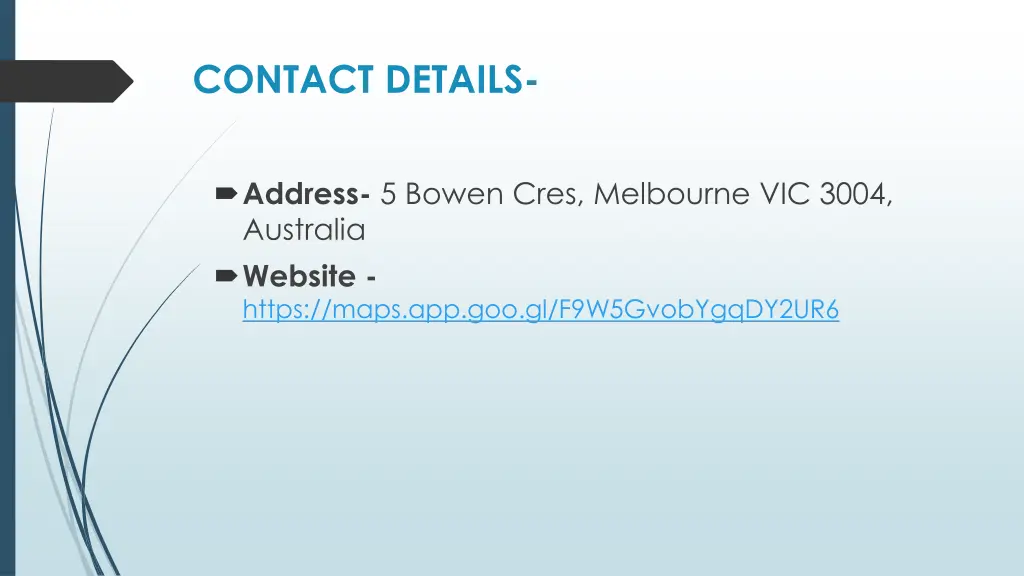 contact details