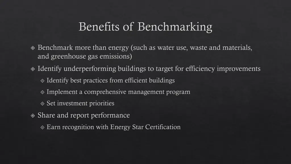 benefits of benchmarking