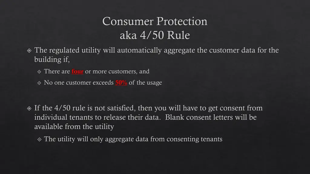 consumer protection aka 4 50 rule