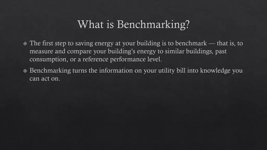 what is benchmarking