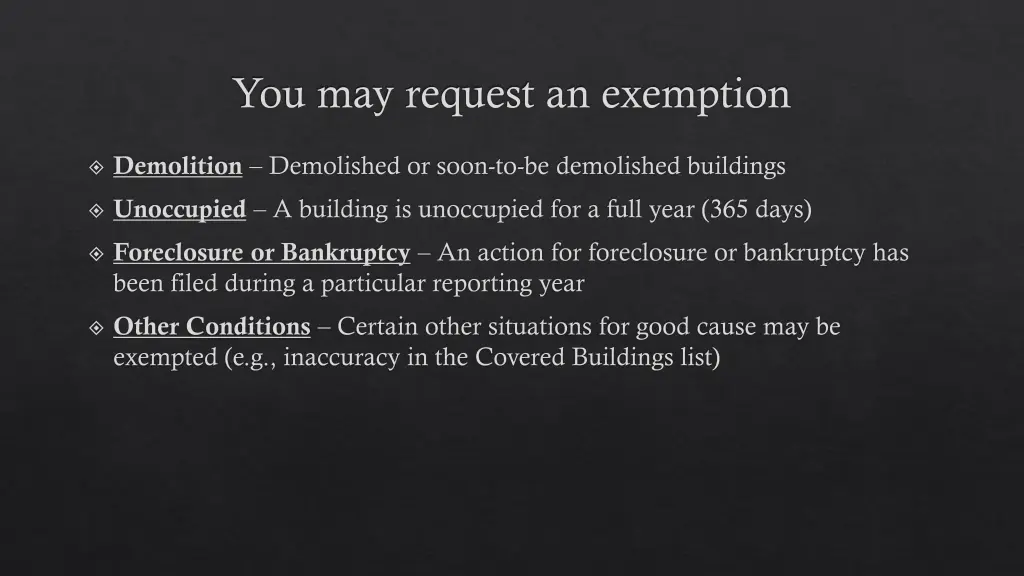 you may request an exemption