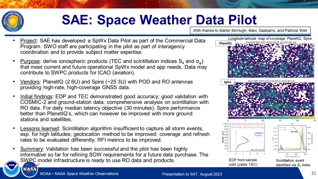 sae space weather data pilot