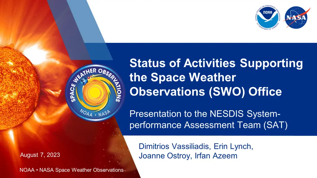 status of activities supporting the space weather