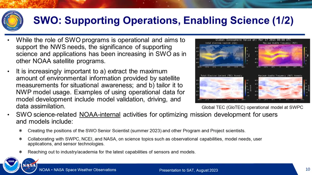 swo supporting operations enabling science 1 2