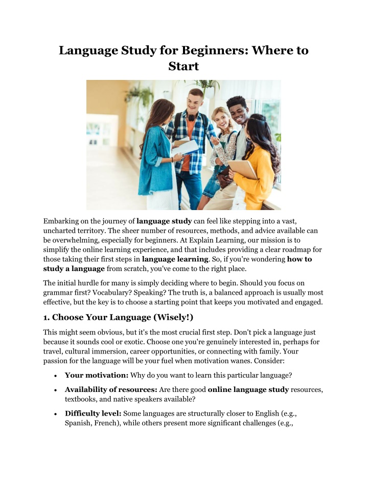 language study for beginners where to start