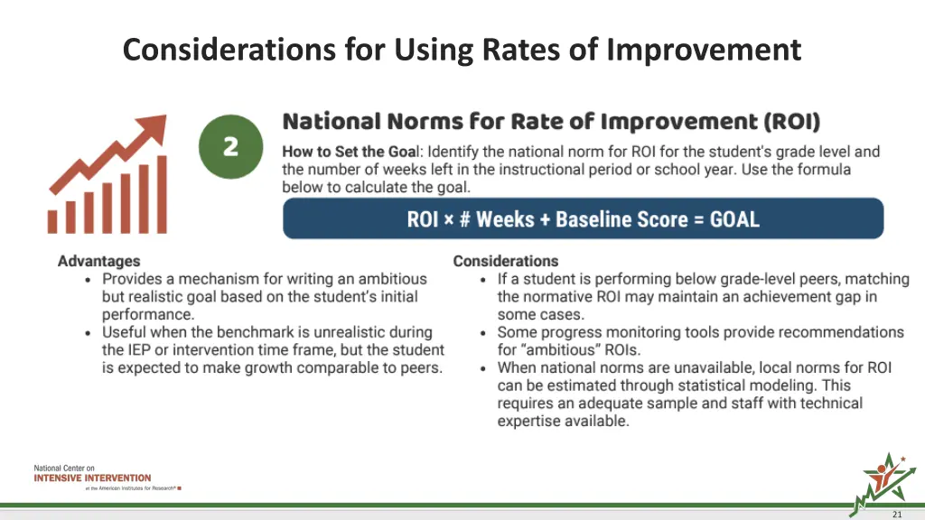 considerations for using rates of improvement