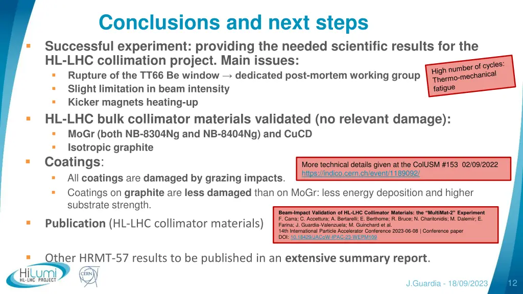 conclusions and next steps