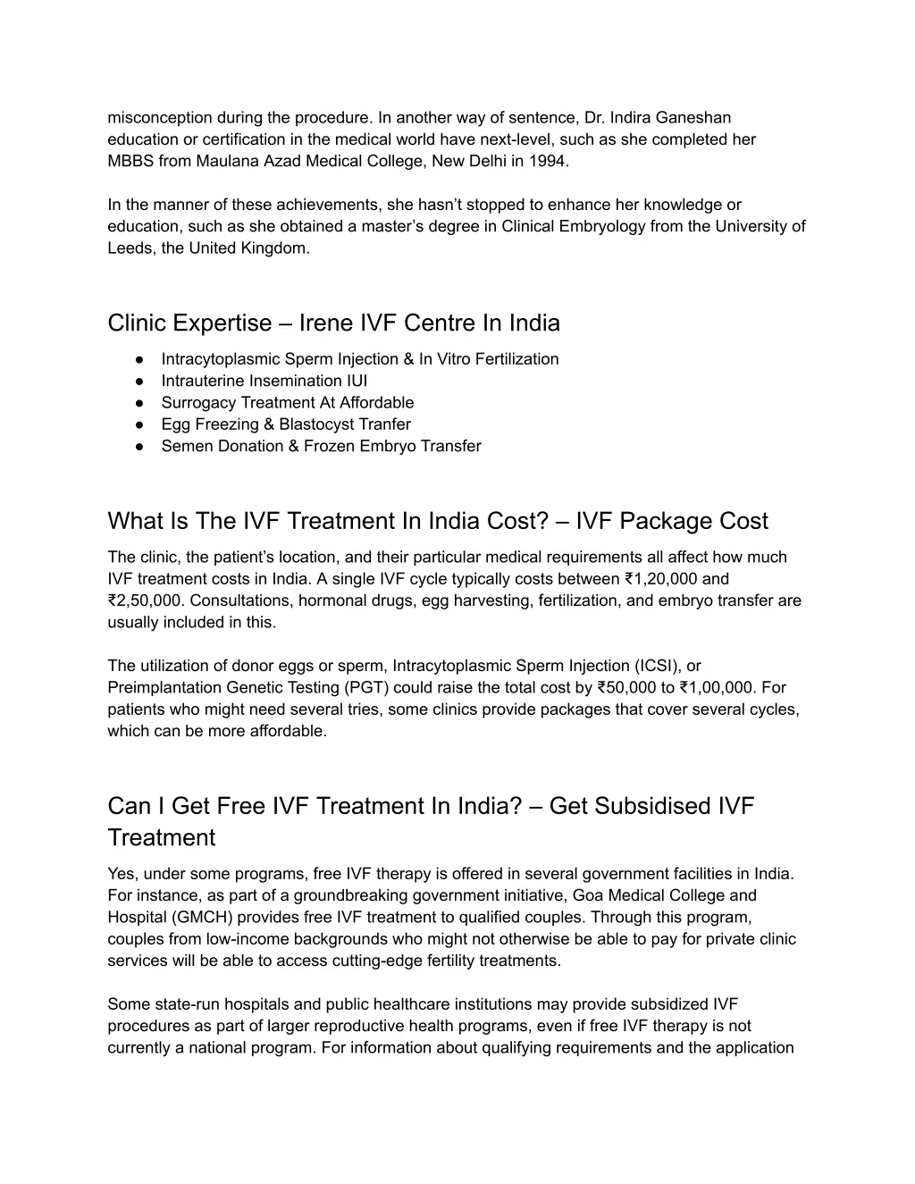 misconception during the procedure in another