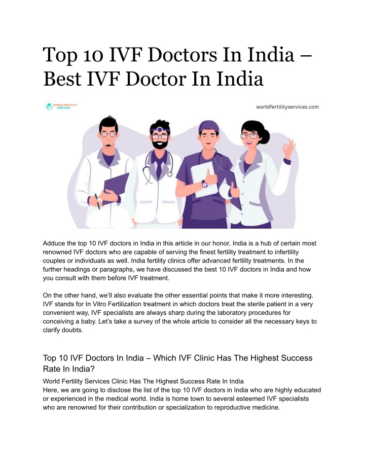top 10 ivf doctors in india best ivf doctor