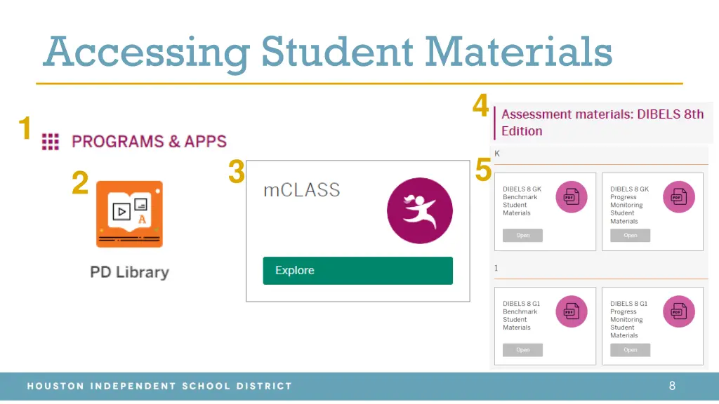 accessing student materials