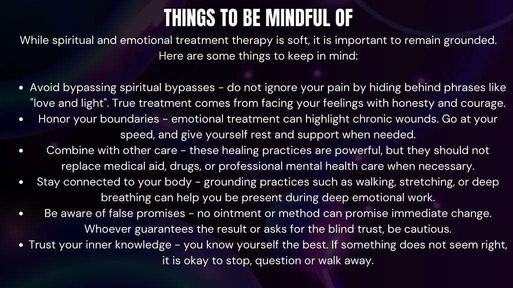 while spiritual and emotional treatment therapy