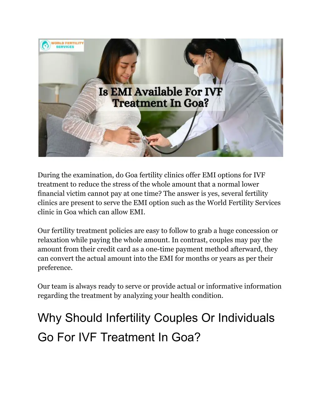 during the examination do goa fertility clinics