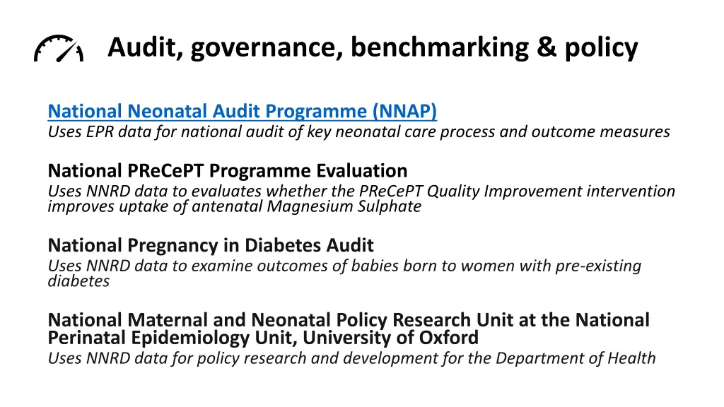 audit governance benchmarking policy