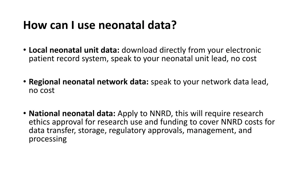 how can i use neonatal data