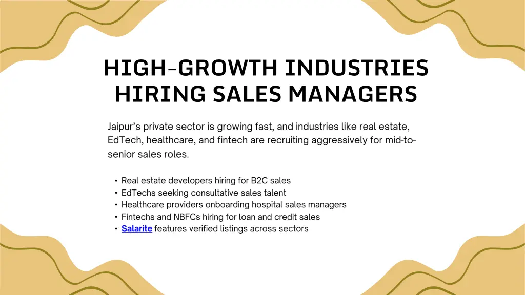 high growth industries hiring sales managers