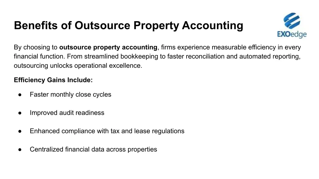 benefits of outsource property accounting