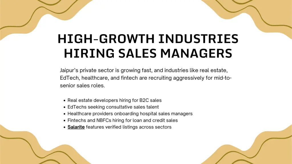 high growth industries hiring sales managers