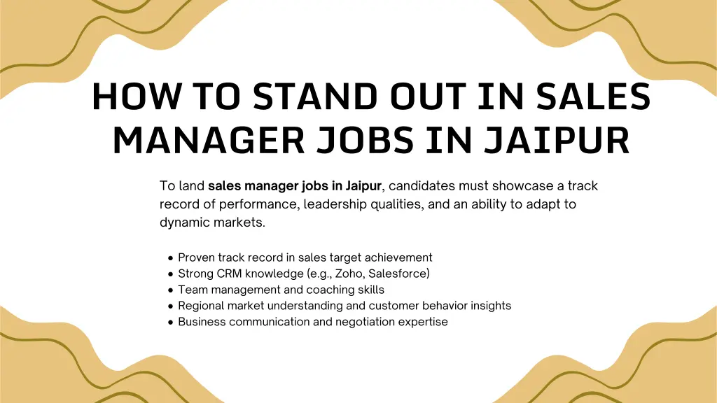 how to stand out in sales manager jobs in jaipur