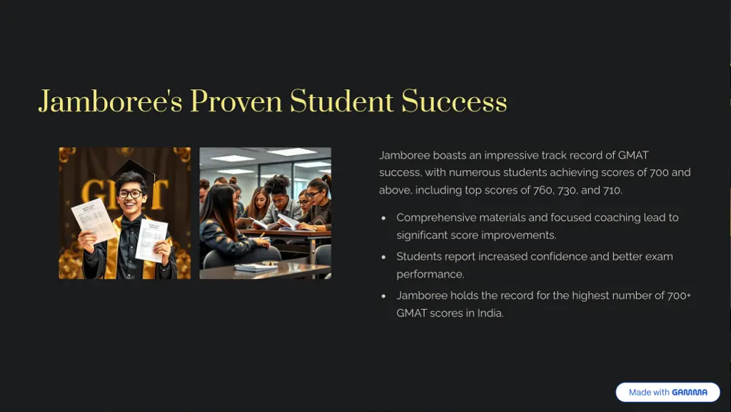jamboree s proven student success