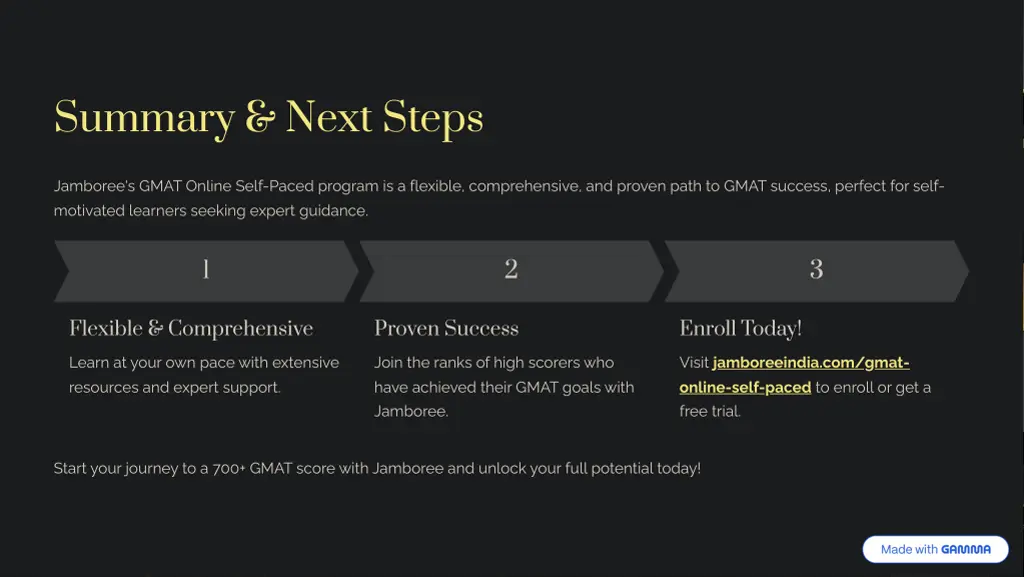 summary next steps