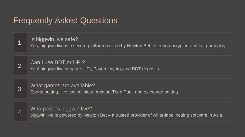 frequently asked questions