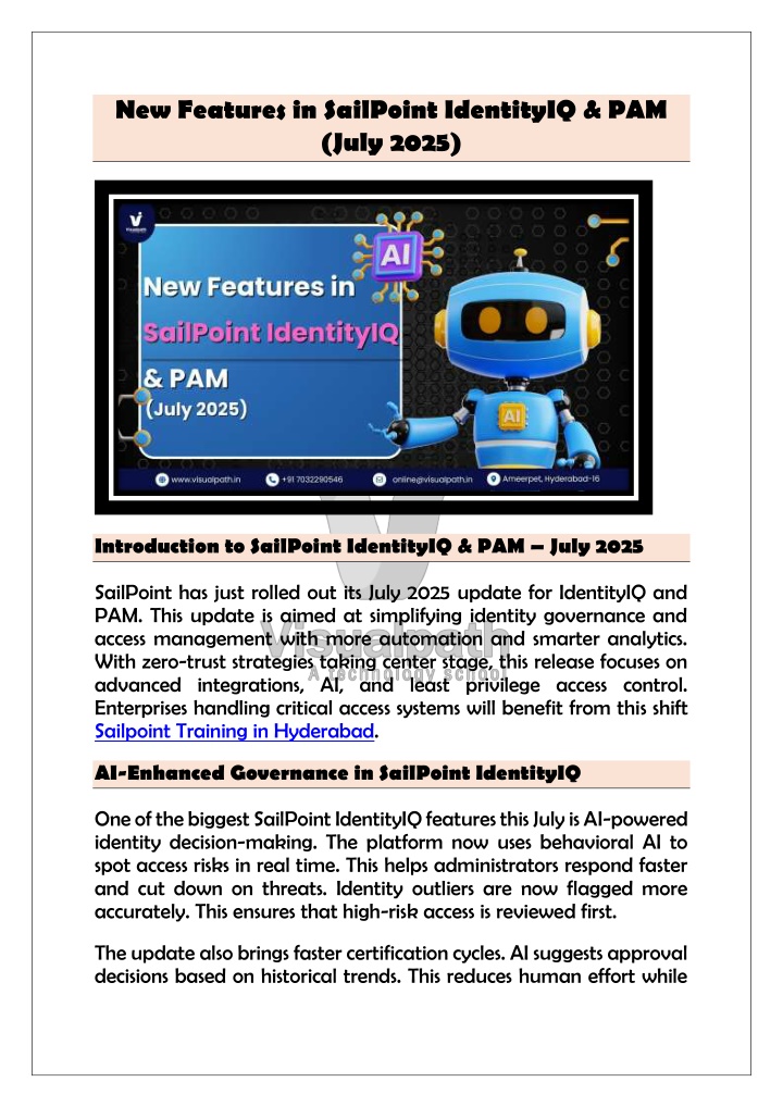 new features in sailpoint identityiq pam july 2025
