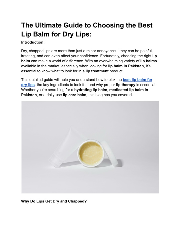 the ultimate guide to choosing the best lip balm