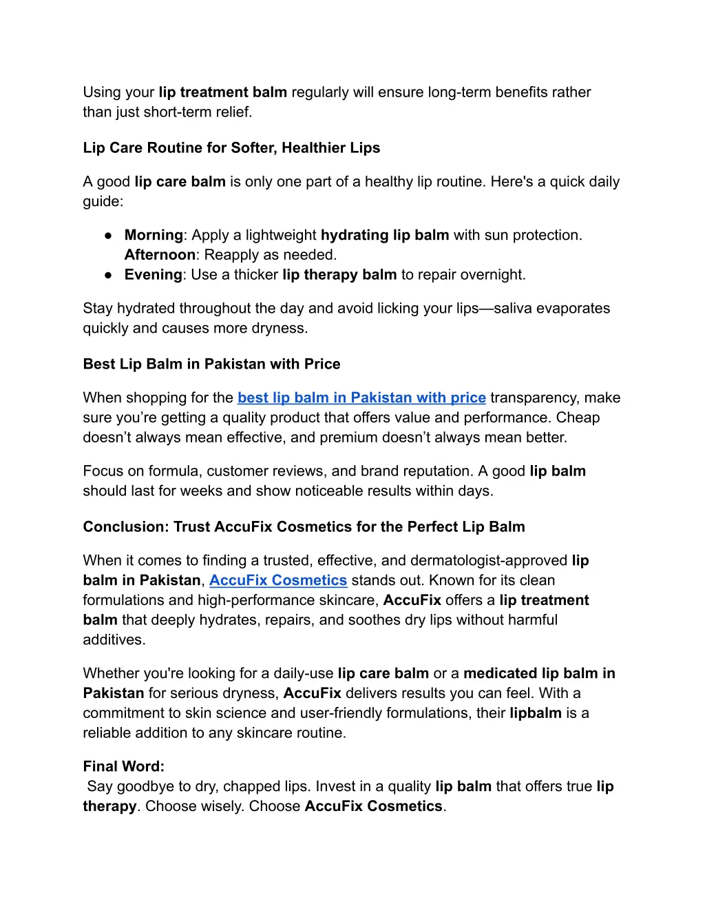 using your lip treatment balm regularly will